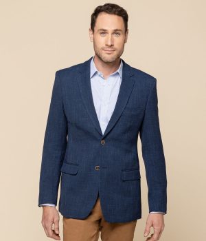 CLAREMONT MENS TEXTURED JACKET BLUE